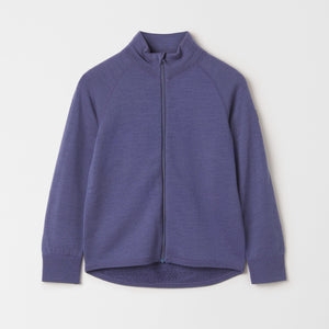 Terry Wool Purple Kids Thermal Zip Top from the Polarn O. Pyret outerwear collection. Kids outerwear made from sustainably source materials