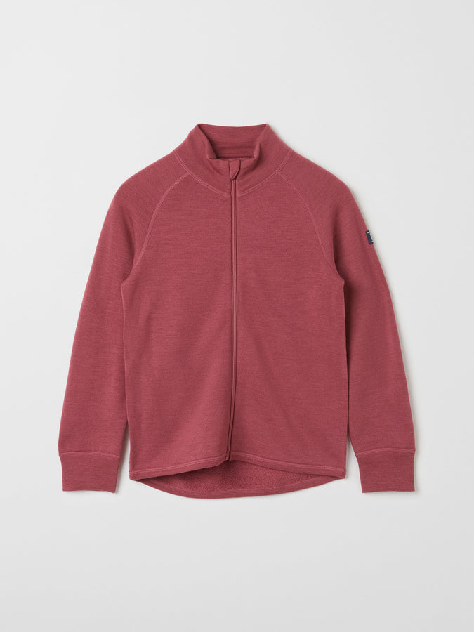 Terry Wool Red Kids Thermal Zip Top from the Polarn O. Pyret outerwear collection. Quality kids clothing made to last.