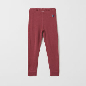 Terry Wool Red Kids Thermal Leggings from the Polarn O. Pyret outerwear collection. The best ethical kids outerwear.