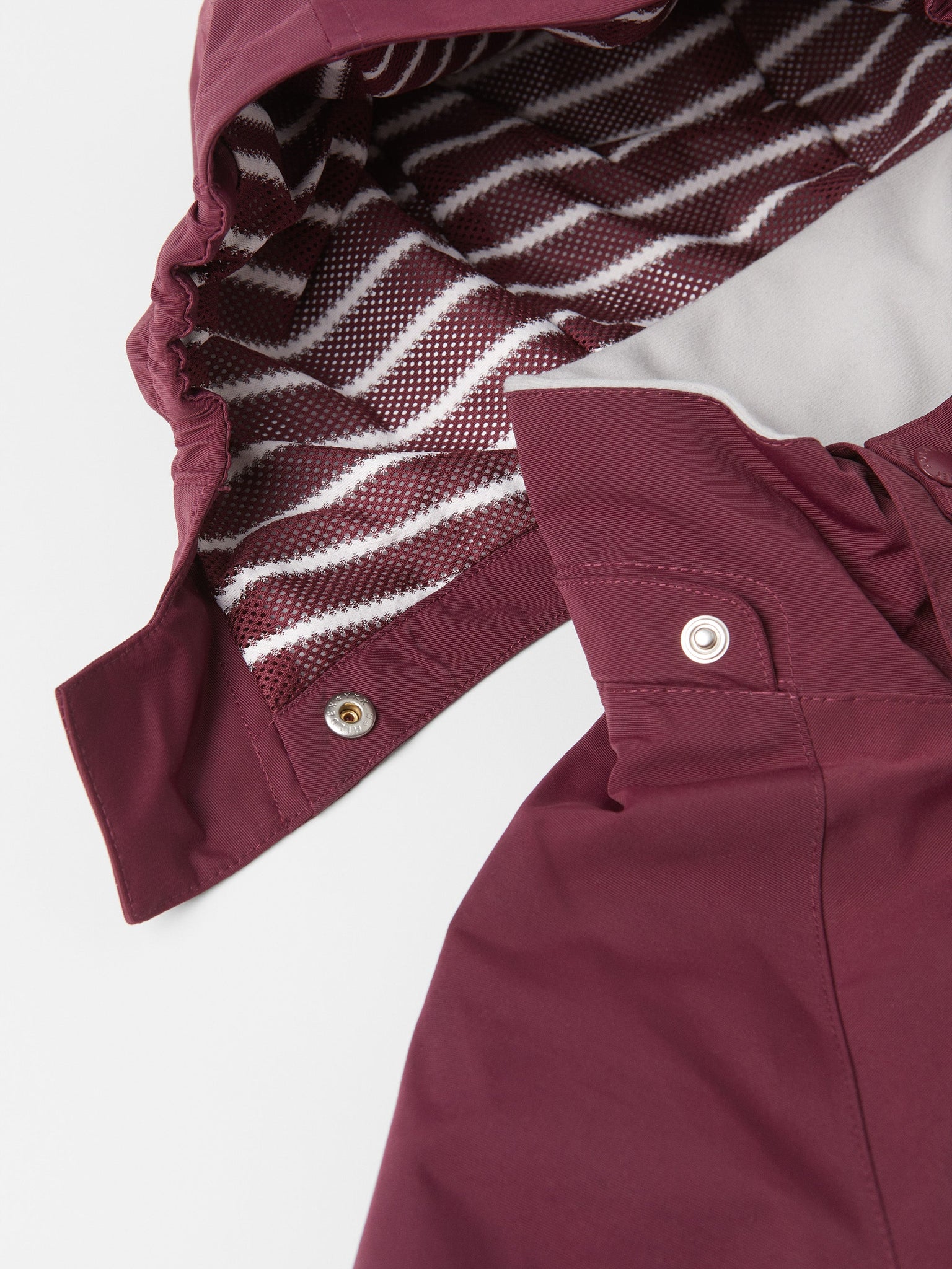 Kids Burgundy Waterproof Shell Jacket from the Polarn O. Pyret outerwear collection. Ethically produced kids outerwear.