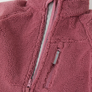 Pink Kids Sherpa Fleece Jacket from the Polarn O. Pyret outerwear collection. The best ethical kids outerwear.