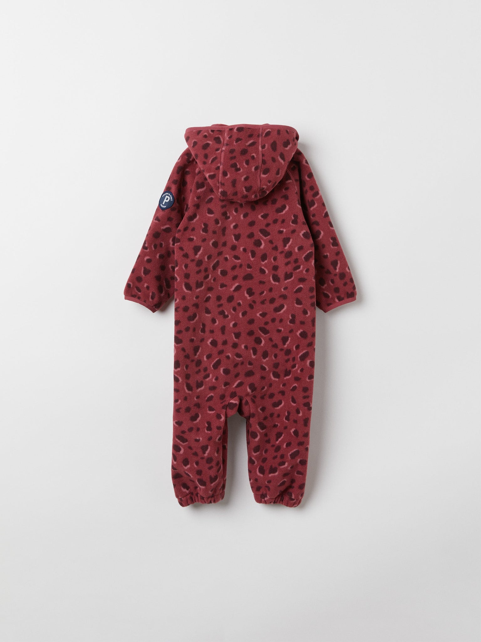 Red Windproof Fleece Baby Pramsuit from the Polarn O. Pyret outerwear collection. Ethically produced kids outerwear.