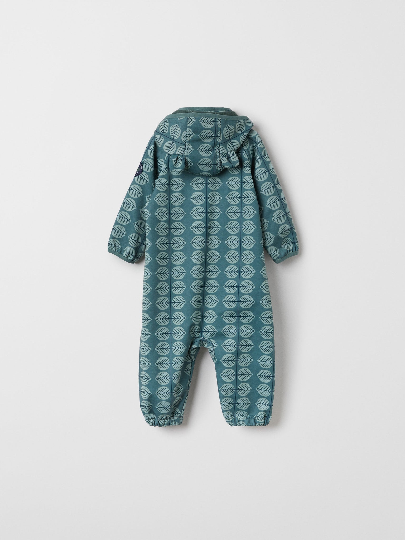 Green Windproof Fleece Baby Pramsuit from the Polarn O. Pyret outerwear collection. The best ethical kids outerwear.