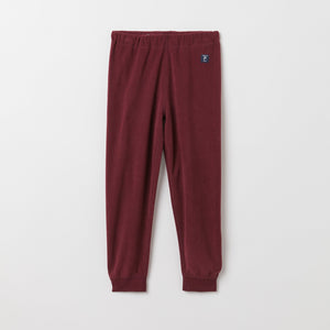 Burgundy Fleece Kids Thermal Trousers from the Polarn O. Pyret outerwear collection. Ethically produced kids outerwear.