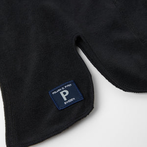 Fleece Lined Kids Black Balaclava from the Polarn O. Pyret outerwear collection. Ethically produced kids outerwear.