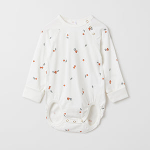 Organic Cotton White Babygrow from the Polarn O. Pyret baby collection. The best ethical baby clothes