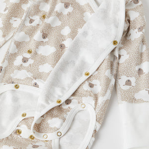 Bunny Print Organic Cotton Babygrow from the Polarn O. Pyret baby collection. Ethically produced baby clothing.