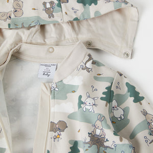 Forest Print Cotton Baby All-In-One from the Polarn O. Pyret baby collection. The best ethical baby clothes