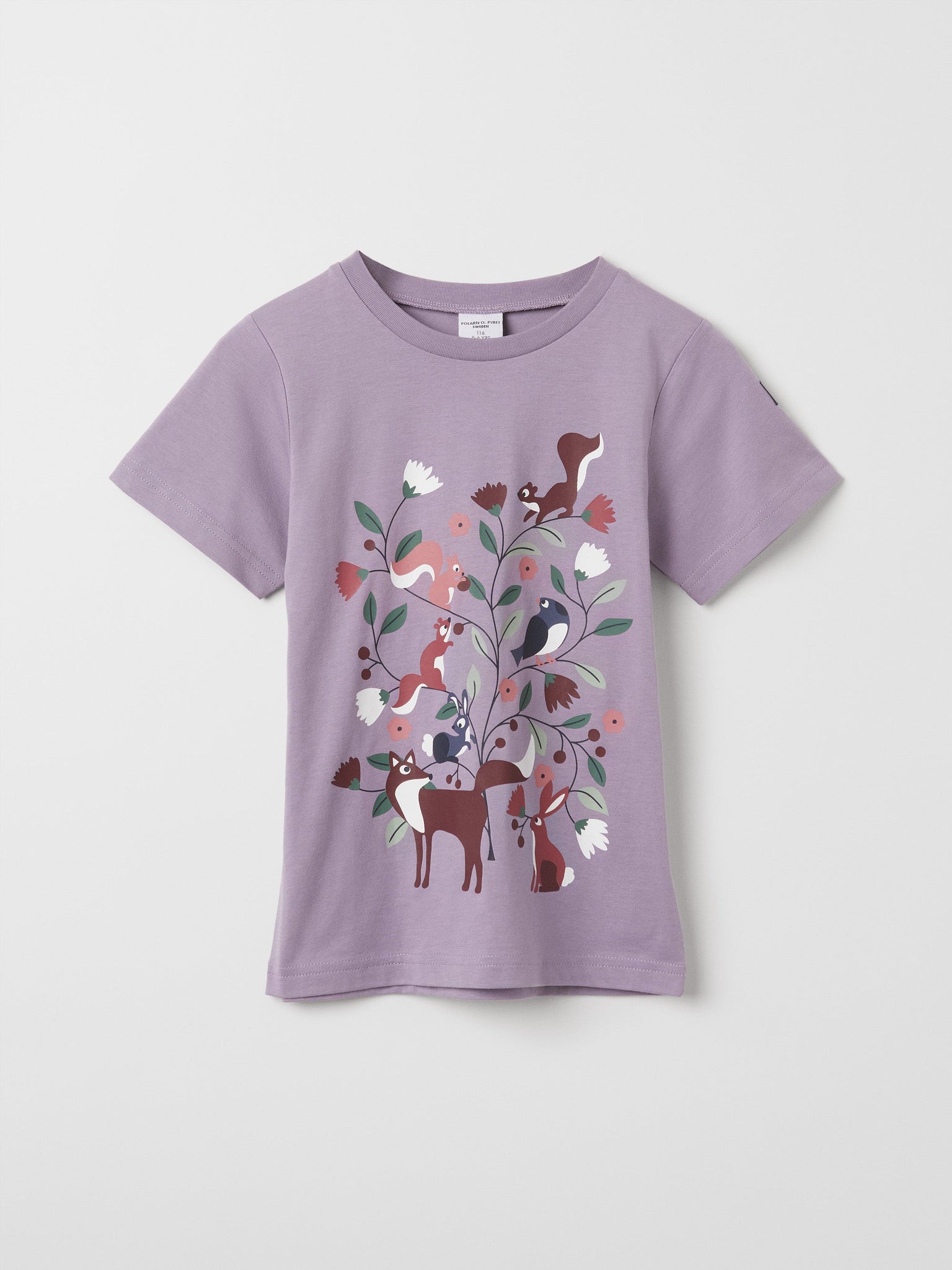 Cotton Kids Animal Print T-Shirt from the Polarn O. Pyret kidswear collection. Nordic kids clothes made from sustainable sources.