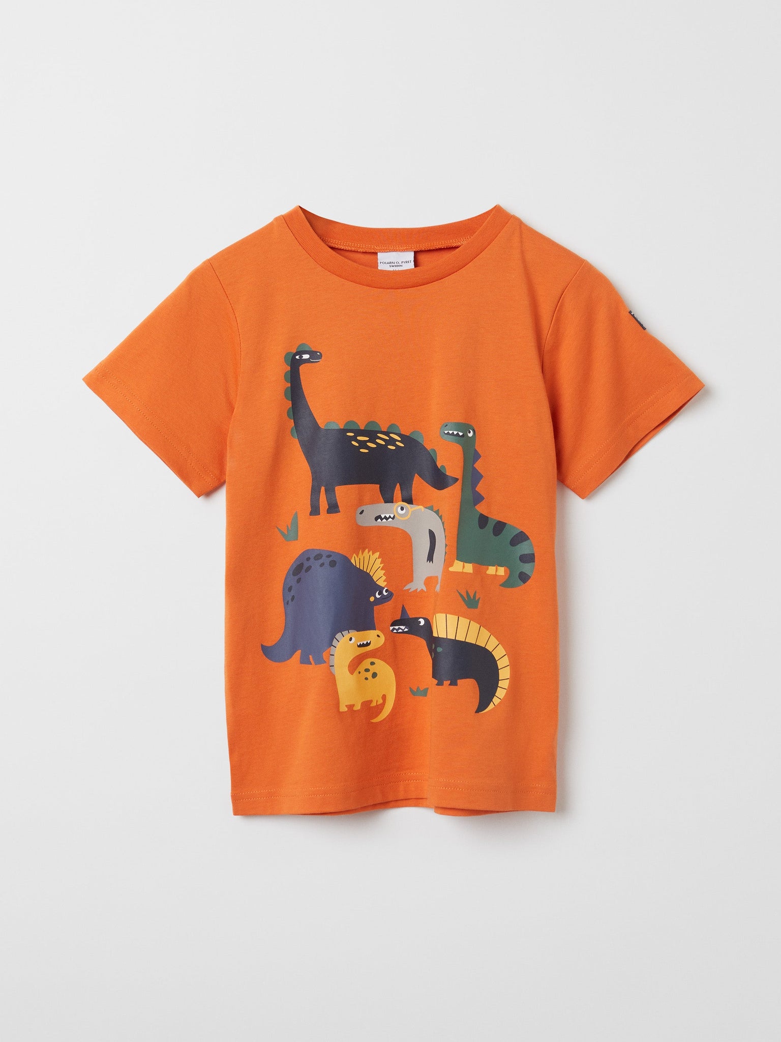 Organic Cotton Kids Dinosaur T-Shirt from the Polarn O. Pyret kidswear collection. Made using 100% GOTS Organic Cotton