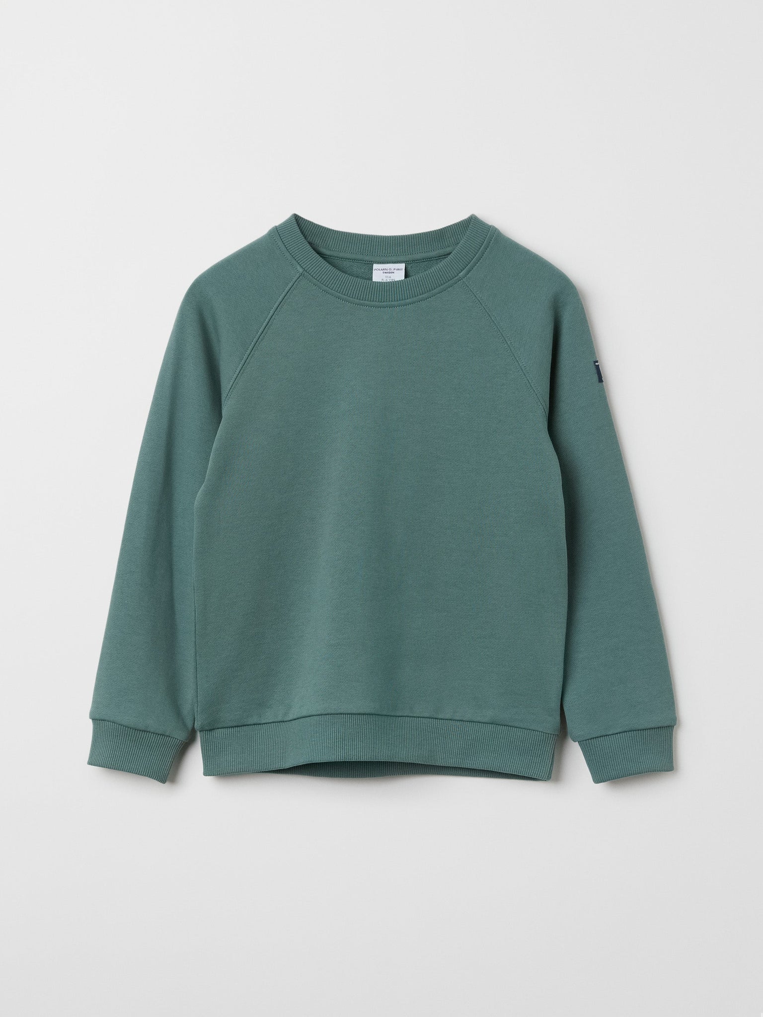 Organic Cotton Green Kids Sweatshirt from the Polarn O. Pyret kidswear collection. The best ethical kids clothes
