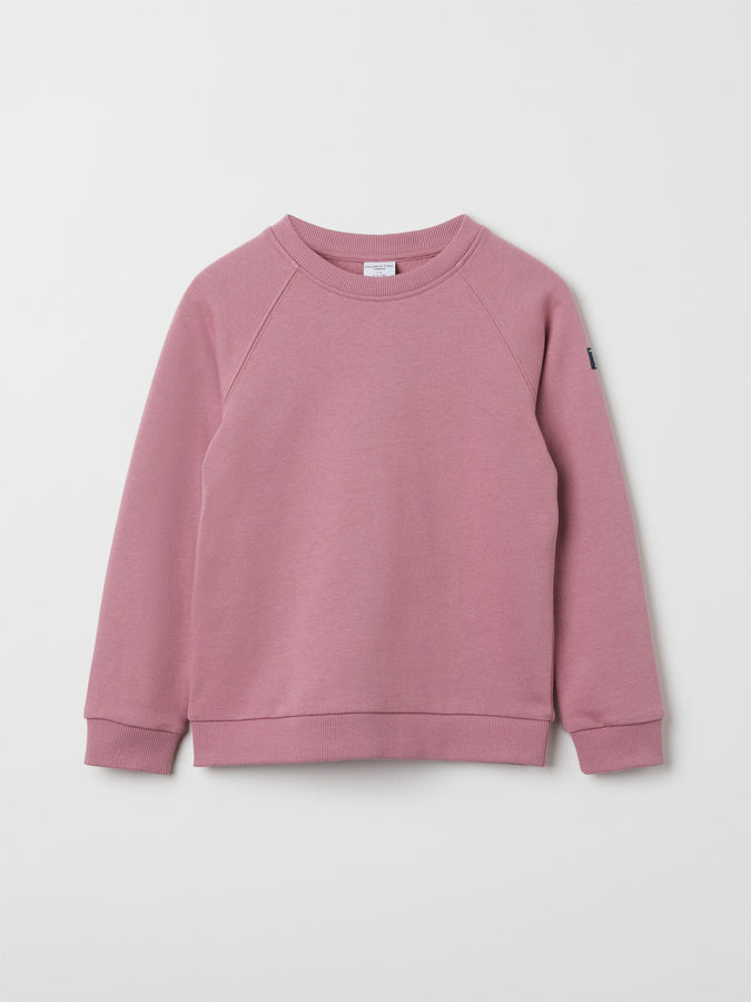 Organic Cotton Pink Kids Sweatshirt from the Polarn O. Pyret kidswear collection. Nordic kids clothes made from sustainable sources.