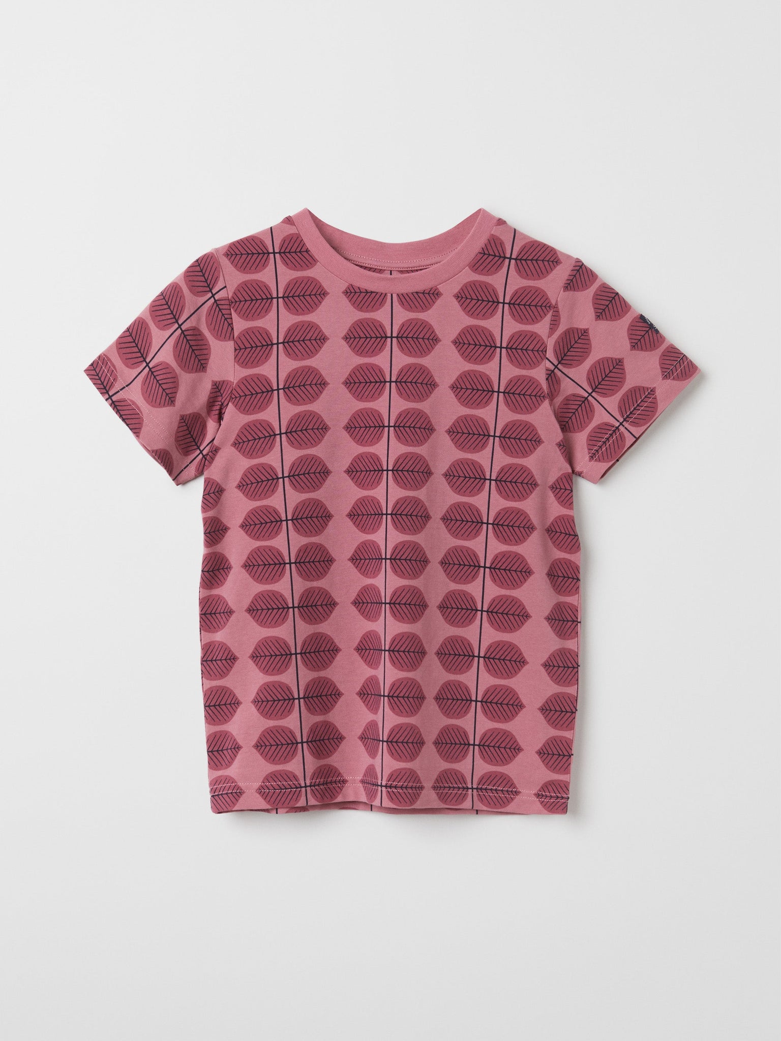 Pink Scandi Print Kids T-Shirt from the Polarn O. Pyret kidswear collection. The best ethical kids clothes