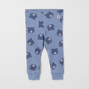 Bear Print Cotton Baby Leggings from the Polarn O. Pyret baby collection. Ethically produced baby clothing.