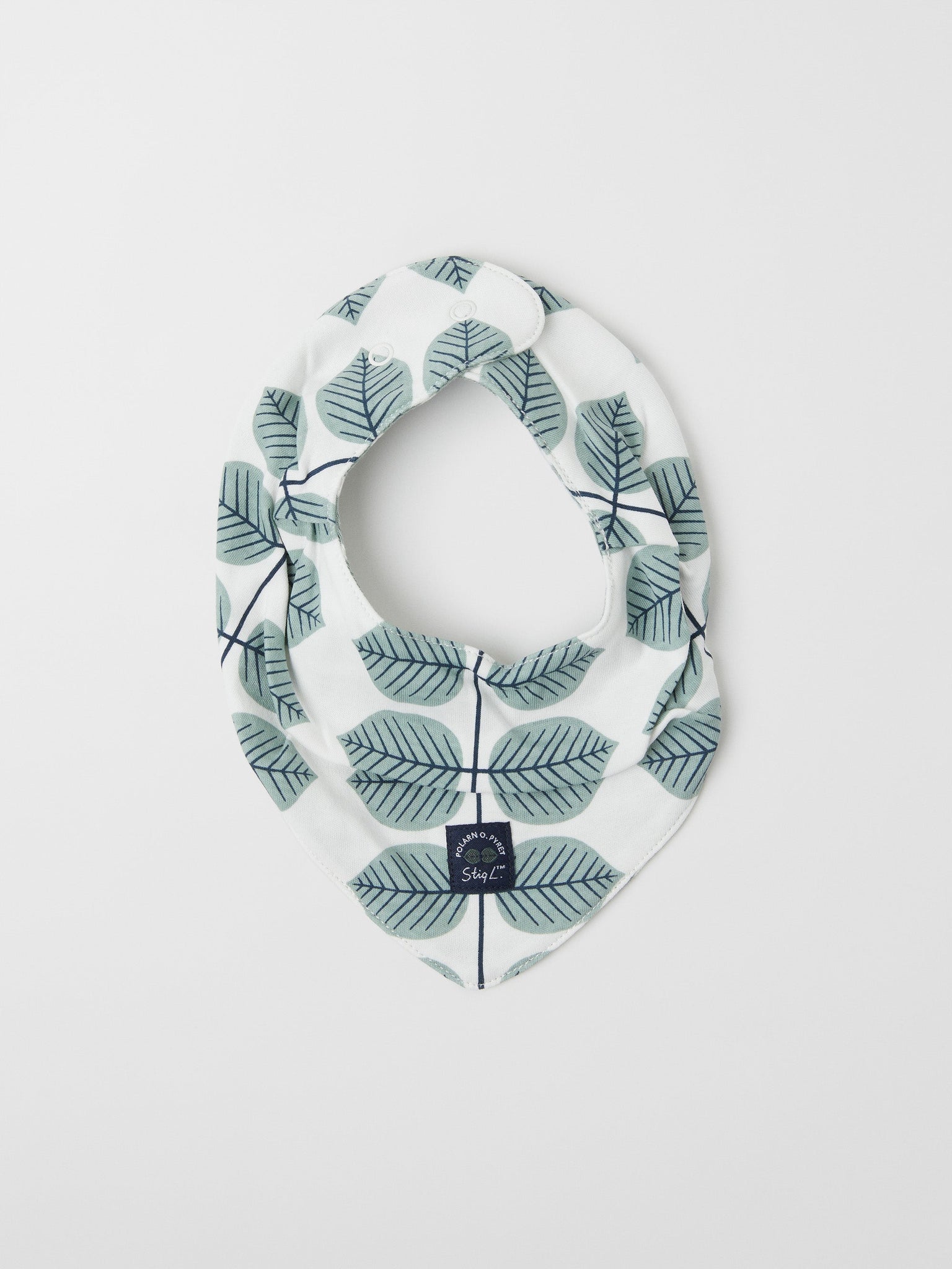 White Organic Cotton Baby Bib from the Polarn O. Pyret baby collection. Ethically produced baby clothing.
