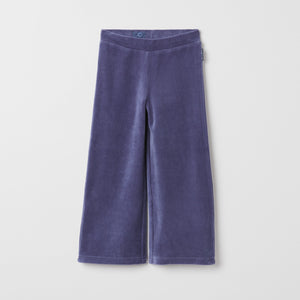 Cotton Blue Kids Velour Trousers from the Polarn O. Pyret kidswear collection. Ethically produced kids clothing.