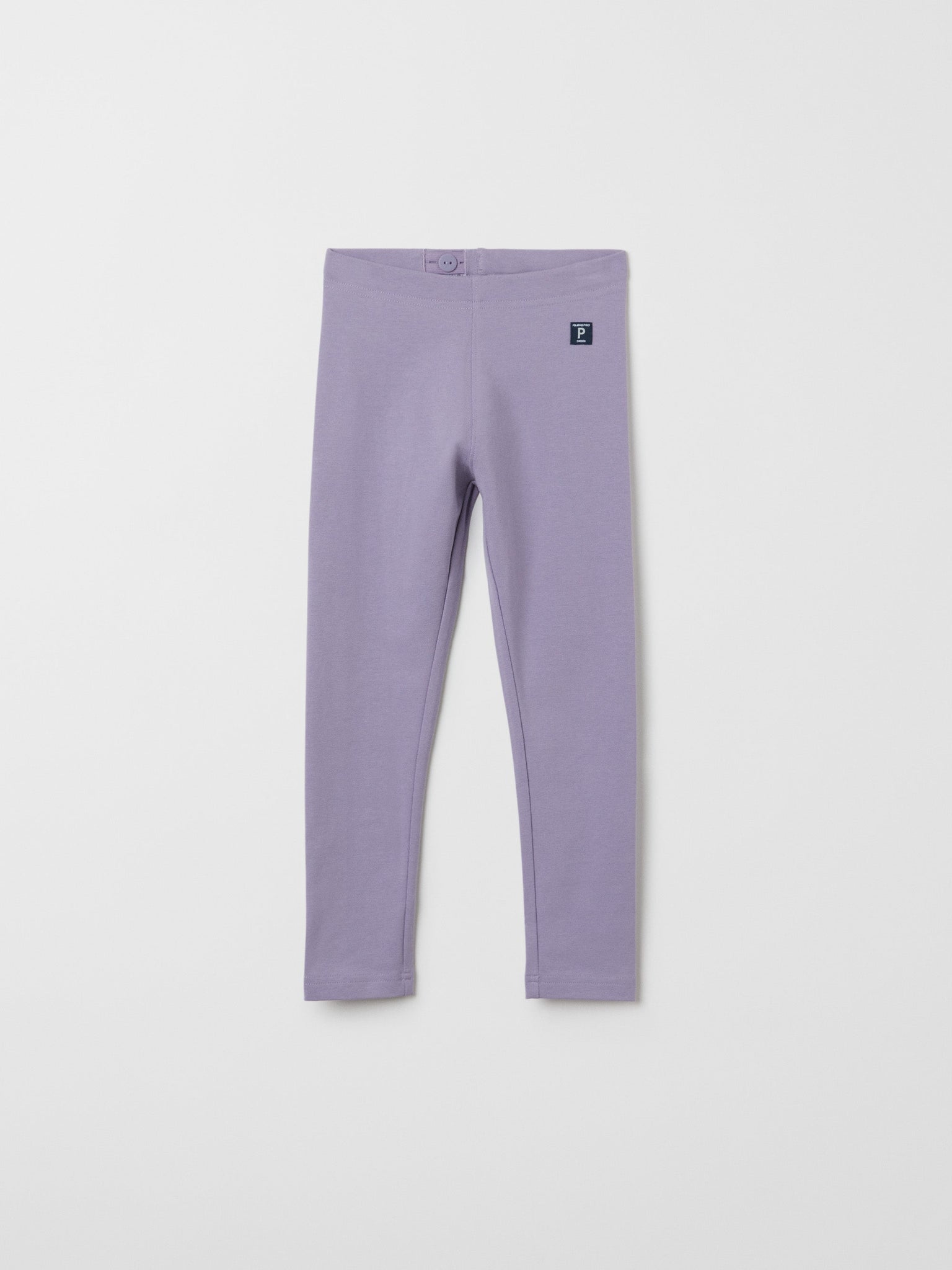 Organic Cotton Purple Kids Leggings from the Polarn O. Pyret kidswear collection. Clothes made using sustainably sourced materials.