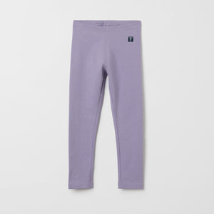 Organic Cotton Purple Kids Leggings from the Polarn O. Pyret kidswear collection. Clothes made using sustainably sourced materials.