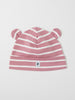 Striped Pink Baby Beanie Hat from the Polarn O. Pyret baby collection. Ethically produced baby clothing.