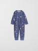 Cotton Space Print Baby Sleepsuit from the Polarn O. Pyret baby collection. Ethically produced baby clothing.