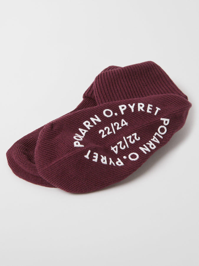 Burgundy Antislip Kids Socks Multipack from the Polarn O. Pyret kidswear collection. Nordic kids clothes made from sustainable sources.
