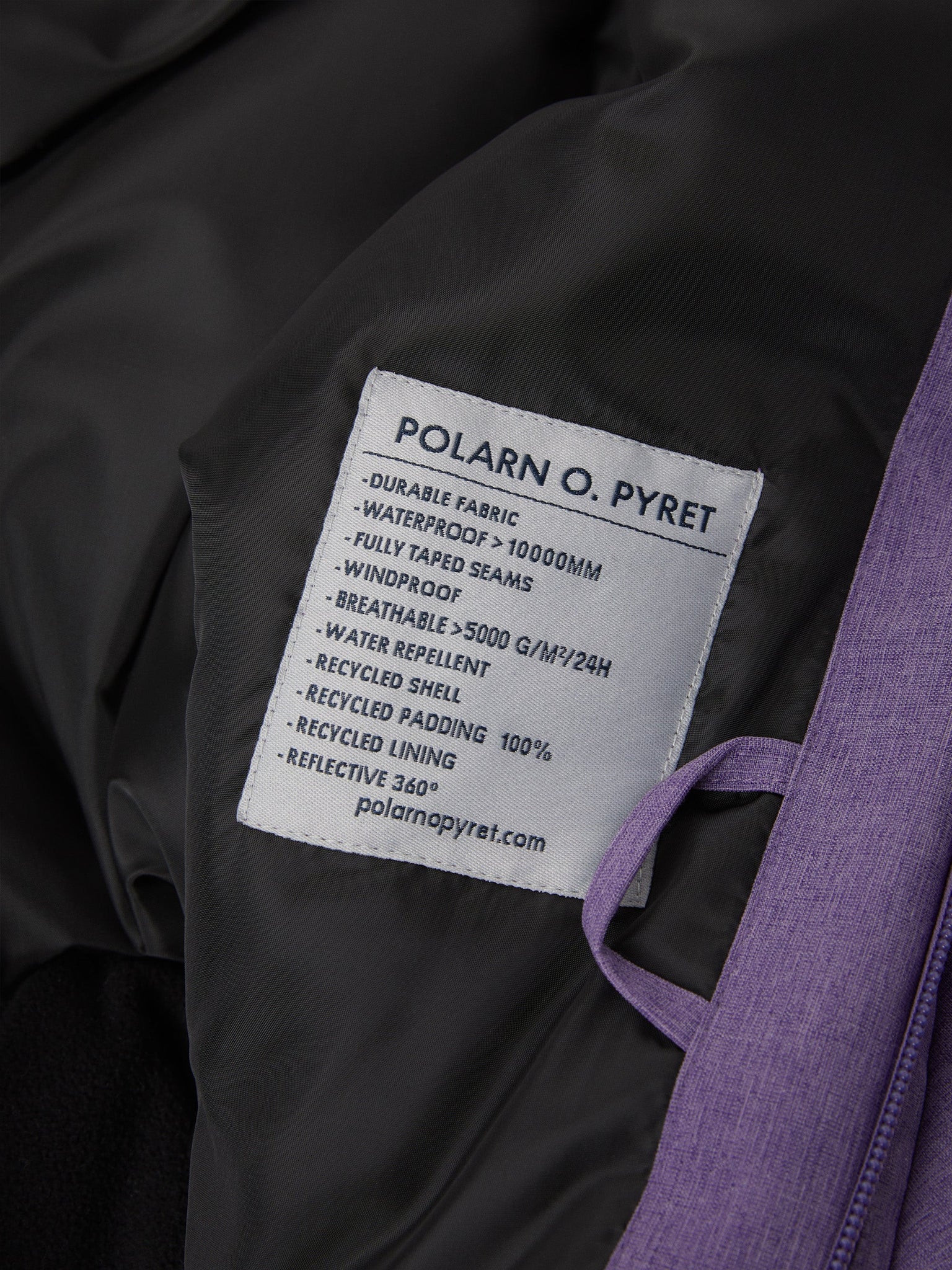 Purple Kids Padded Waterproof Overall from the Polarn O. Pyret outerwear collection. Kids outerwear made from sustainably source materials