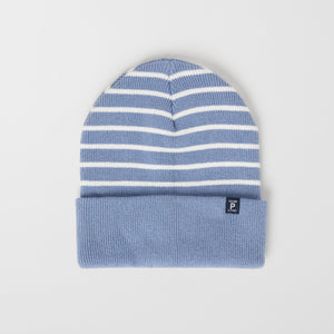 Ribbed Purple Kids Beanie Hat from the Polarn O. Pyret outerwear collection. Ethically produced kids outerwear.