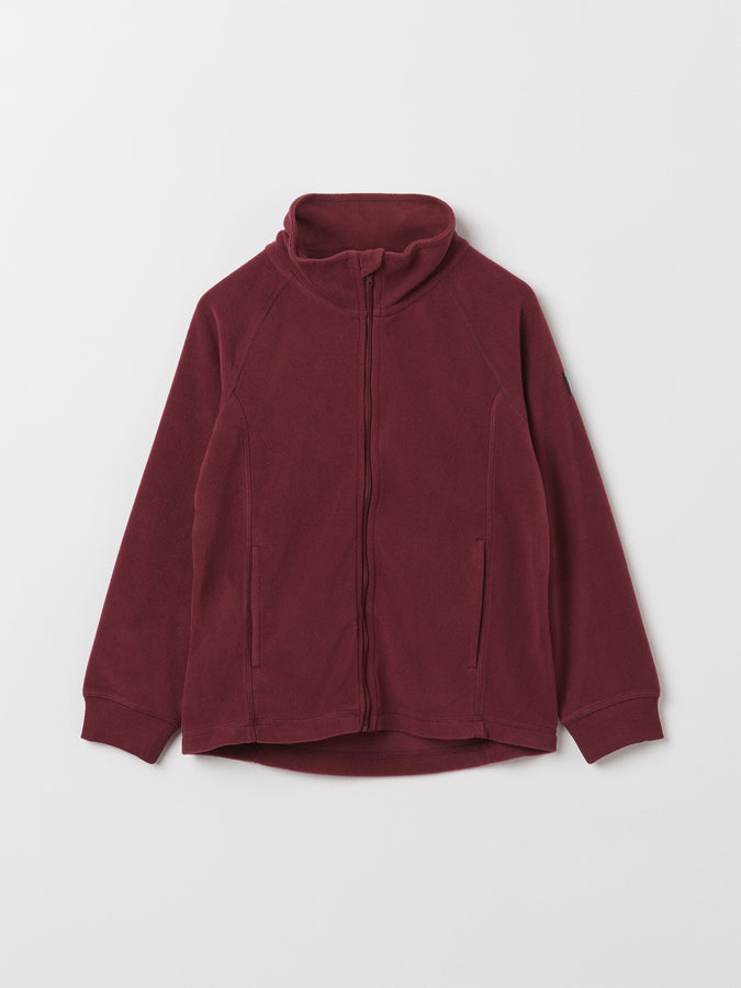 Burgundy Kids Thermal Fleece Top from the Polarn O. Pyret outerwear collection. Kids outerwear made from sustainably source materials