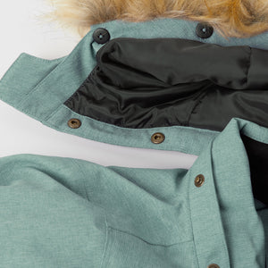 Green Kids Padded Waterproof Overall from the Polarn O. Pyret outerwear collection. Made using ethically sourced materials.