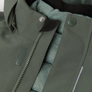Kids Green 3 in 1 Coat from the Polarn O. Pyret outerwear collection. Ethically produced kids outerwear.
