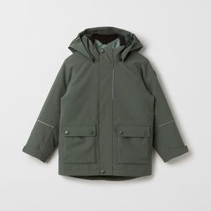 Kids Green 3 in 1 Coat from the Polarn O. Pyret outerwear collection. Ethically produced kids outerwear.