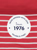PO.P 1976 logo in red and white stripes