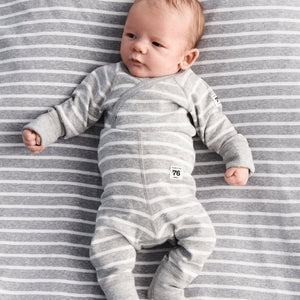 grey and white stripes baby leggings, ethical organic cotton, long lasting polarn o. pyret quality
