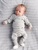 grey and white stripes baby leggings, ethical organic cotton, long lasting polarn o. pyret quality