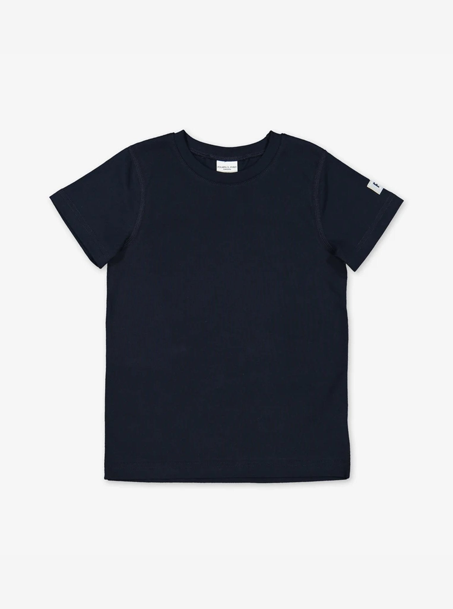 navy blue classic kids t-shirt, ethical organic cotton, polarn o. pyret quality